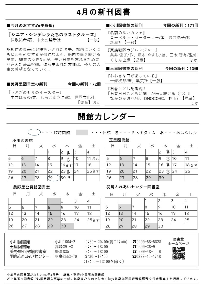 図書館だより4月号裏