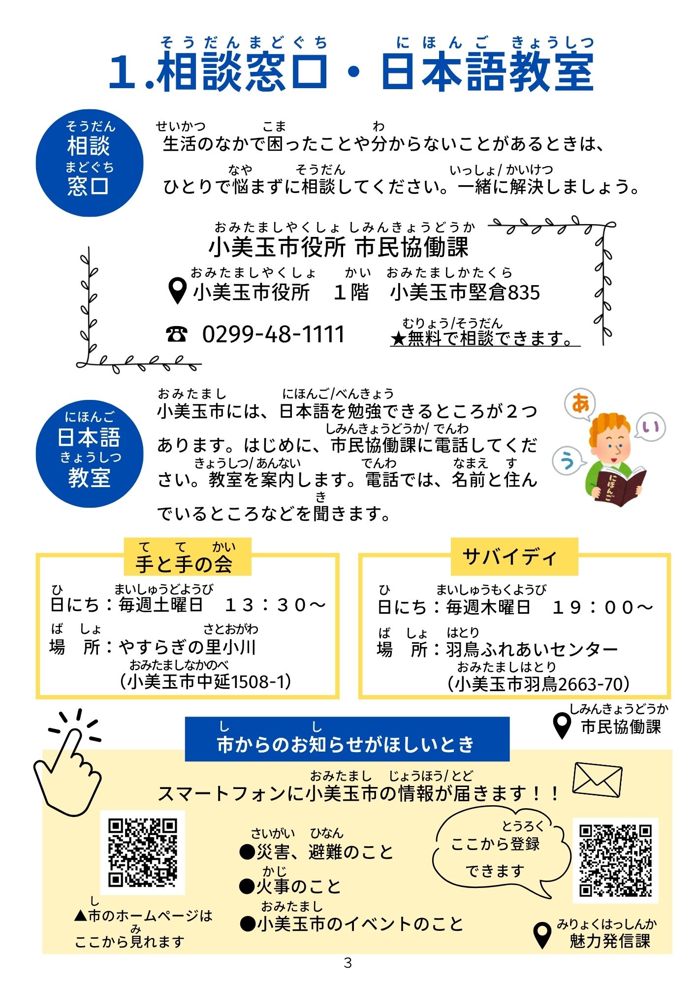 1.相談窓口・日本語教室